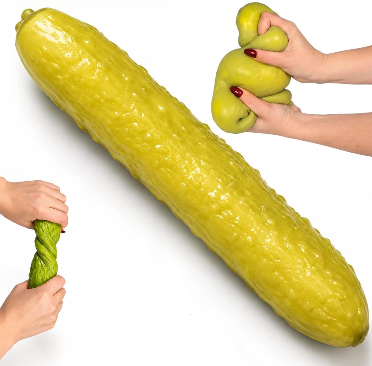 Siebkorb 11In Pickle 11In Giant Pickle Squishy, Jumbo Big Cucumber Squíshy Slow Rising Stress Relief, Soft Stretchy Funny Food Sensory Fidget For Teens Adults Office Desk Decor