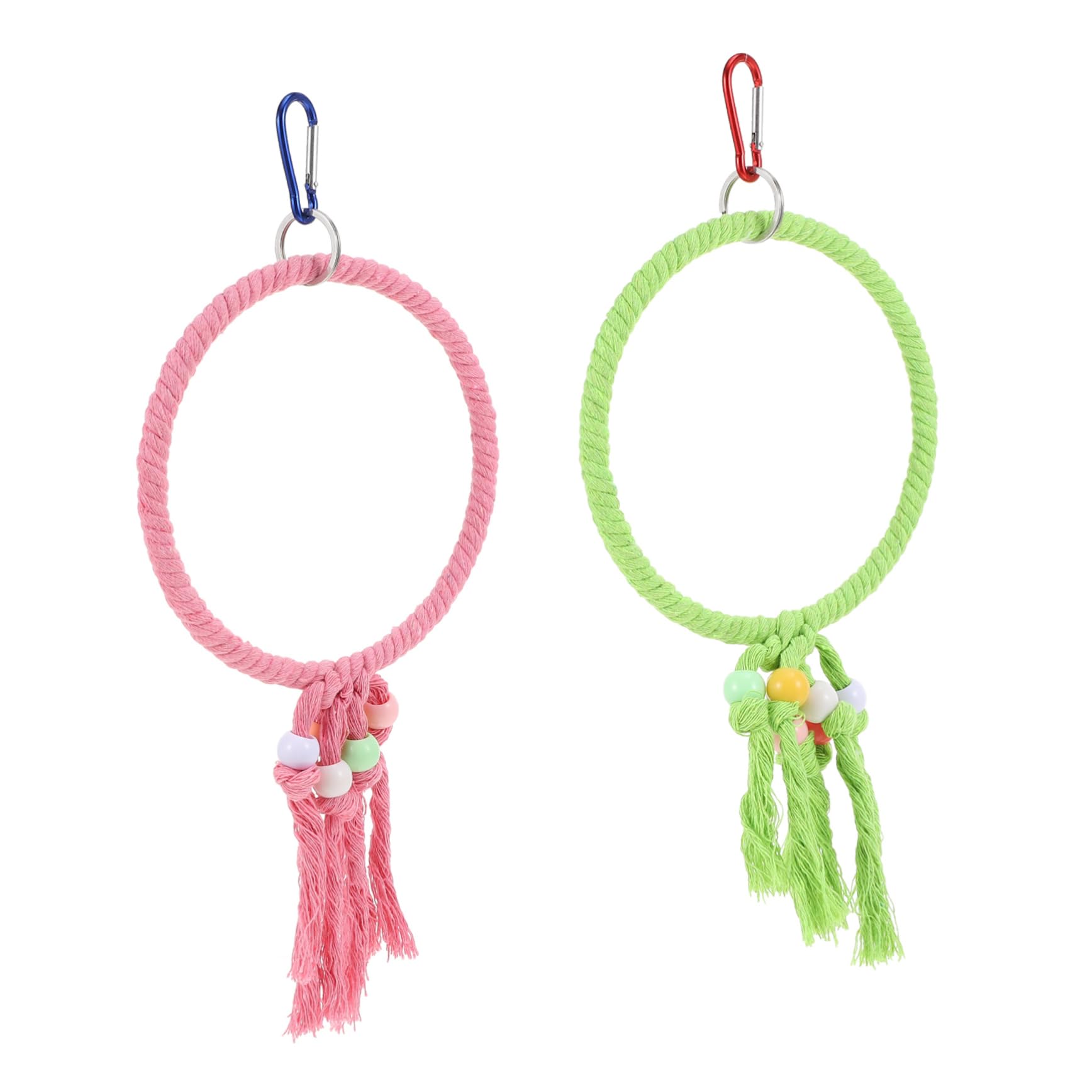 HOLIDYOYO 2pcs Hanging Circle for Birds Parrot Climbing with Chewing Fun Swing for Pet Birds Interactive Play and Exercise Safe Material for Parrots