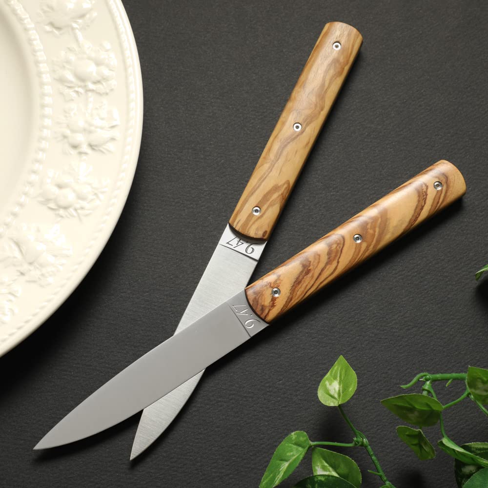 Amazon.co.jp: ペルスヴァル 9.47 ステーキナイフ 天然木ハンドル 2本