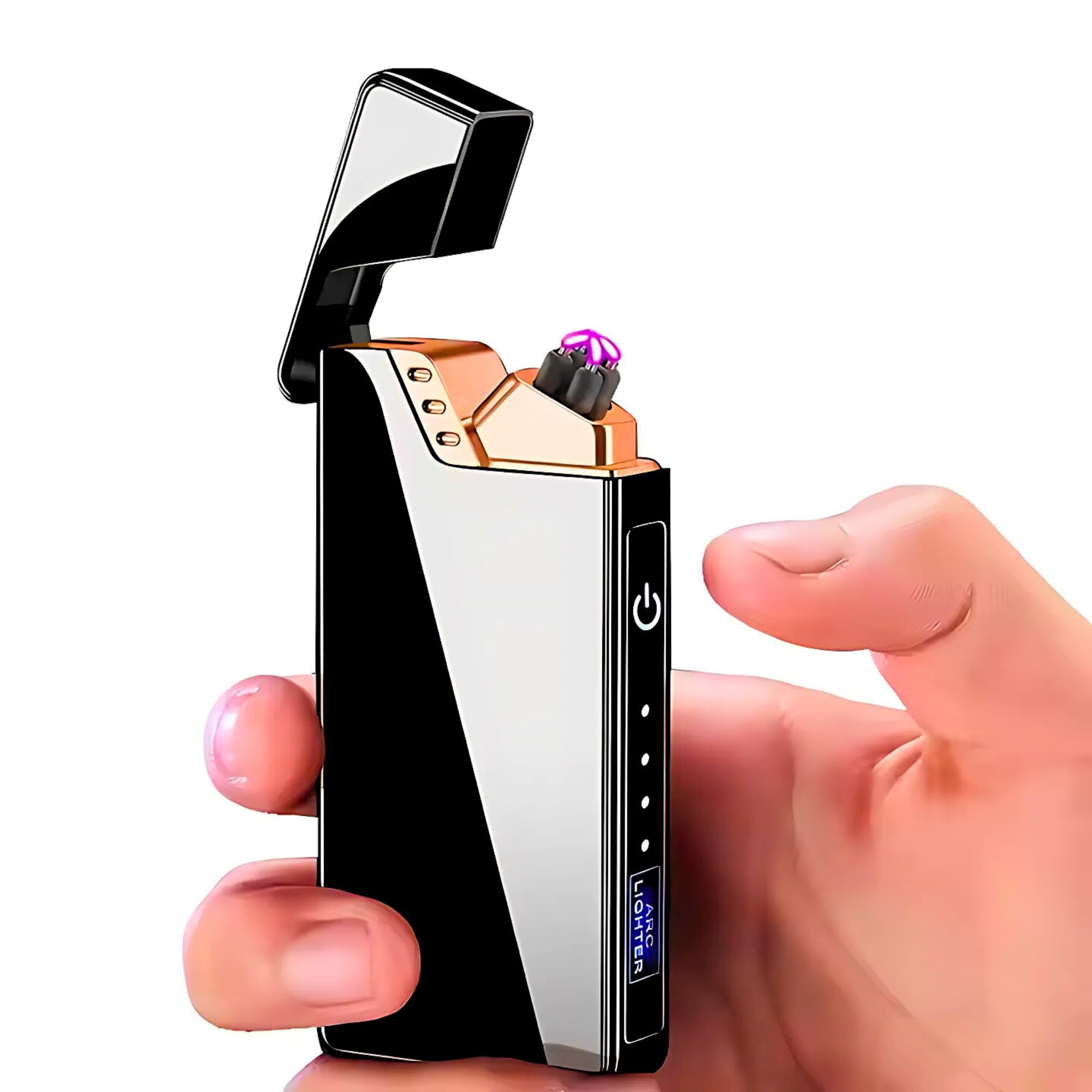 Enfogo 𝟏𝟓 𝐘𝐄𝐀𝐑𝐒 𝐖𝐀𝐑𝐑𝐀𝐍𝐓𝐘 L121 Electric USB Rechargeable Double Flameless Windproof Plasma Lighter Cool Lighter for Camping, Hunting, Backpacking-image-5