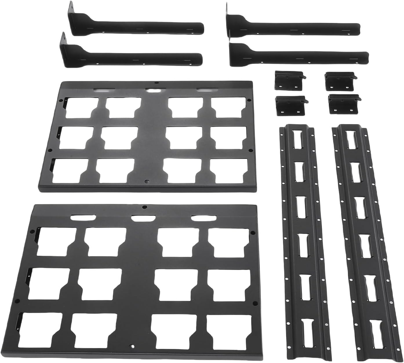 2 Pack Carbon Steel Tool Racking Shelves with 23.6in Vertical E Track Adjustable Up to 80 lbs for Storage System