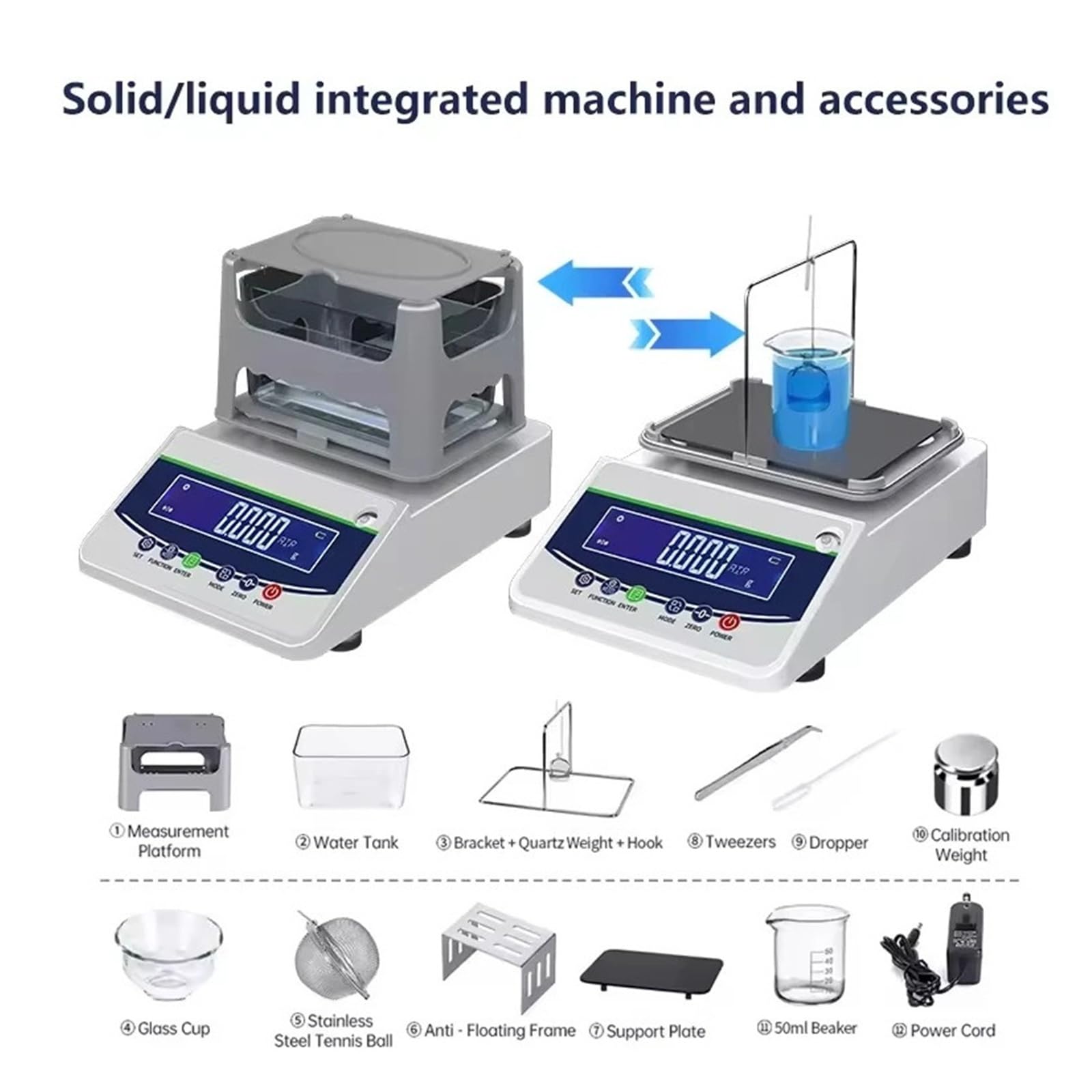 Densímetro plástico digital Balanza analítica Densímetro sólido-líquido | Calibración semiautomática del probador de metales preciosos de oro(600C-YT)