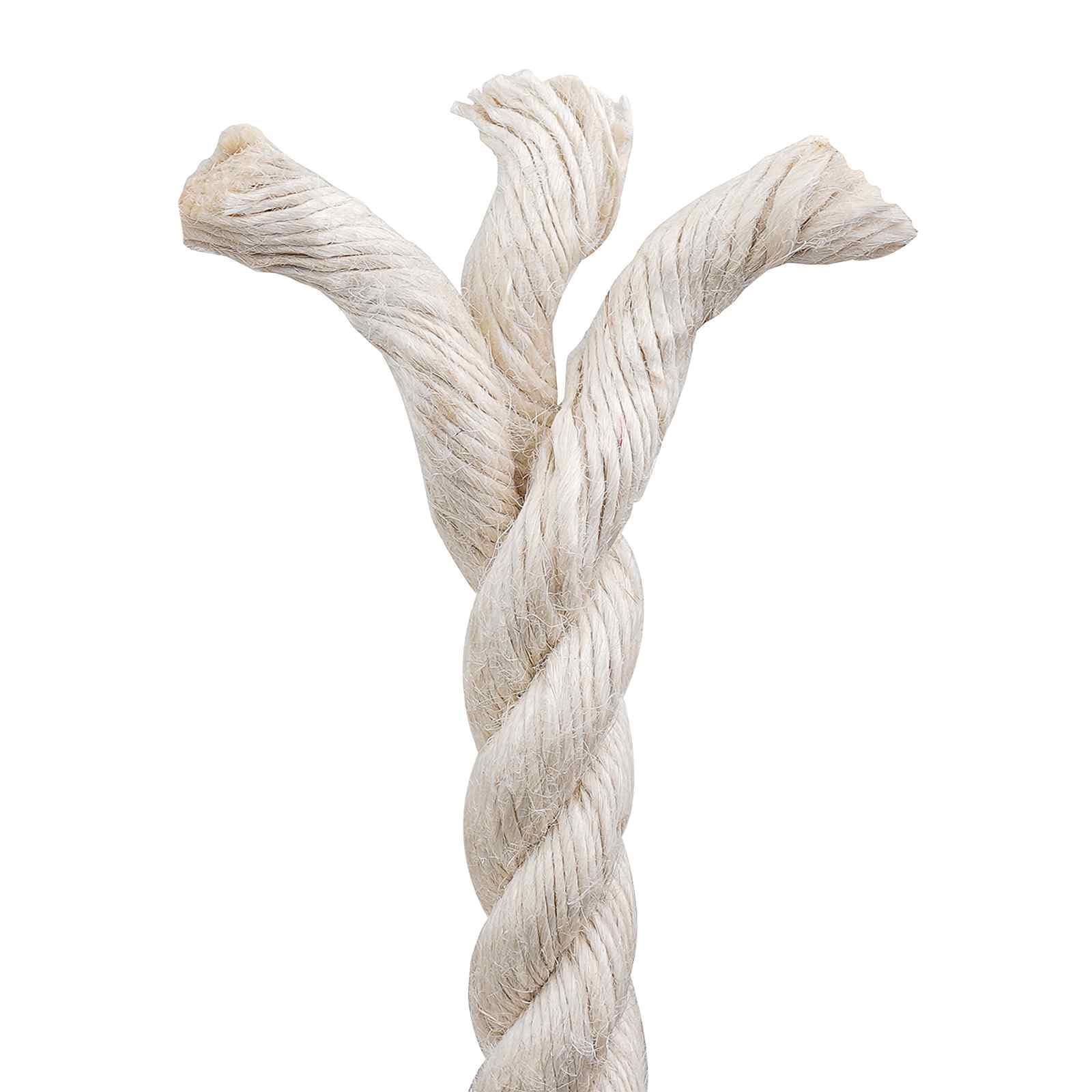 Corda di iuta da 12 mm bianca in 100% iuta Tossa, 3 strati, 4,5 kg, versatile come corda, corda per giardino, campeggio, officina, trasporto e artigianato