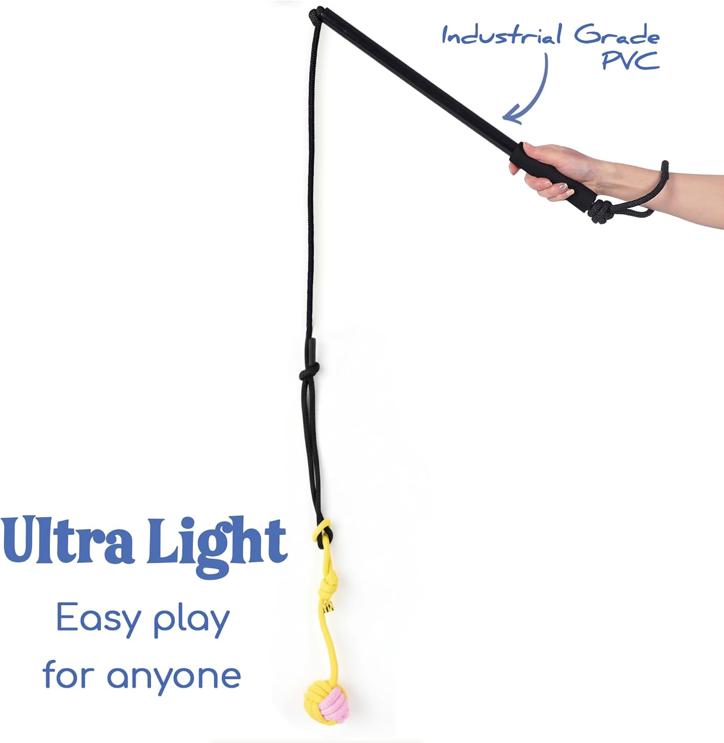 Race&amp;Herd Flirt Pole for Dog Heavy Duty - 犬用浮気ポール、ペット釣り玩具用キャッチ