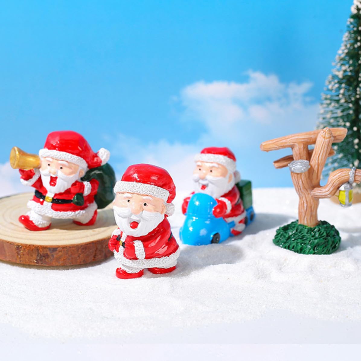 TOYANDONA 55 Piezas Figura de Muñeco de Escarcha Navideña de Resina para