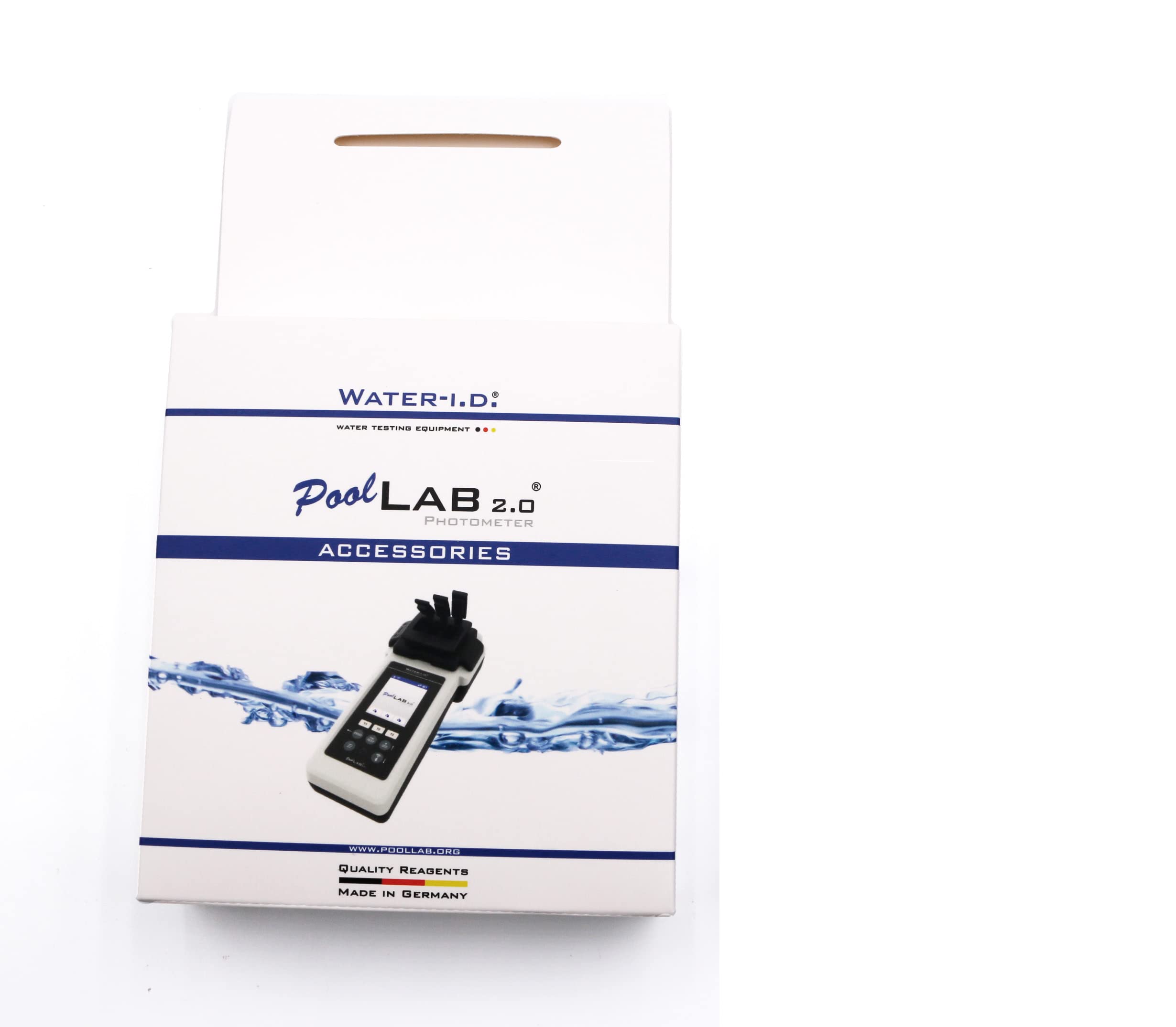 PoolLab 2.0 elektronischer Wassertester - Photometer - professionelle Wasseranalyse für Pool und Spa - Pooltester mit 3 parallelen Messkammern - 24 Wasserwerte - mit 70 Testtabletten