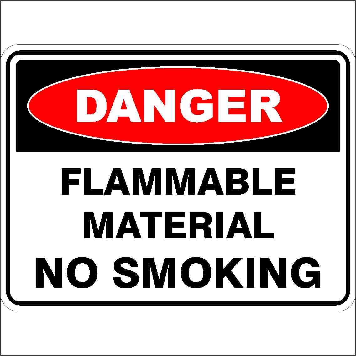 Flammable Material No Smoking Danger Signs Metal Tin Sign 8 x 12 inch for Industrial & Commercial