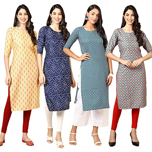 Image of Pinkmint Women's Crepe Digital Print Straight Kurta (RM-348-370-360-366)