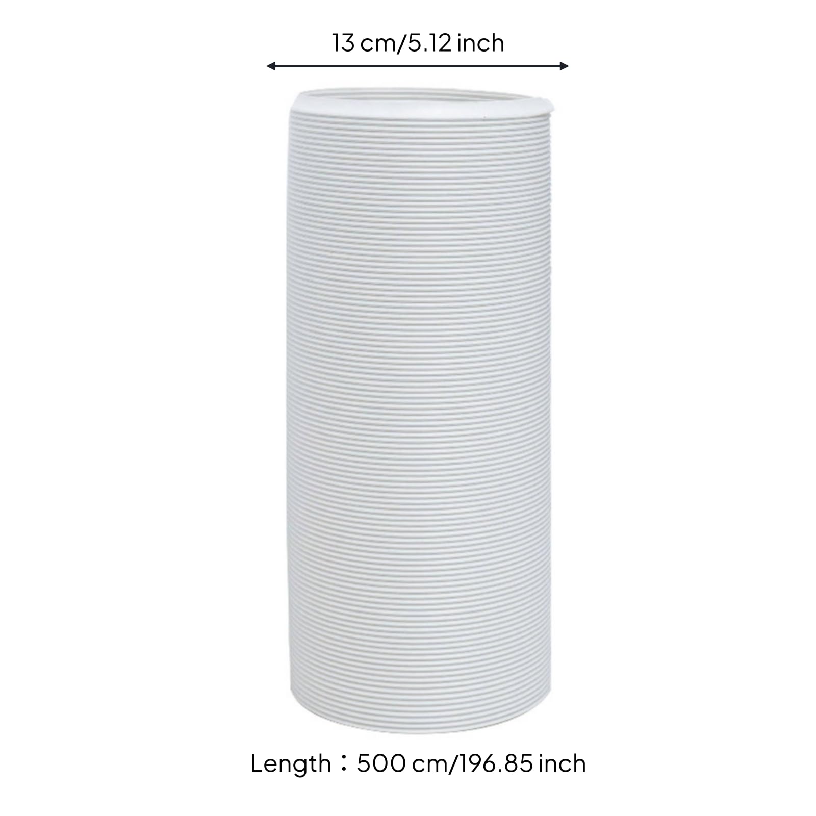 Tubo Flessibile con Spirale Sinistra Estensibile Tubo di Scarico Flessibile Corrugato per Casa, 5 Metri, Diametro 130mm