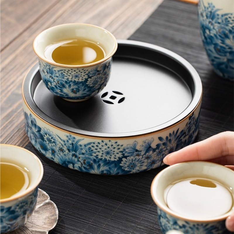Décoration de table basse TUSUOD et plateau à thé sec chinois en céramique - 8