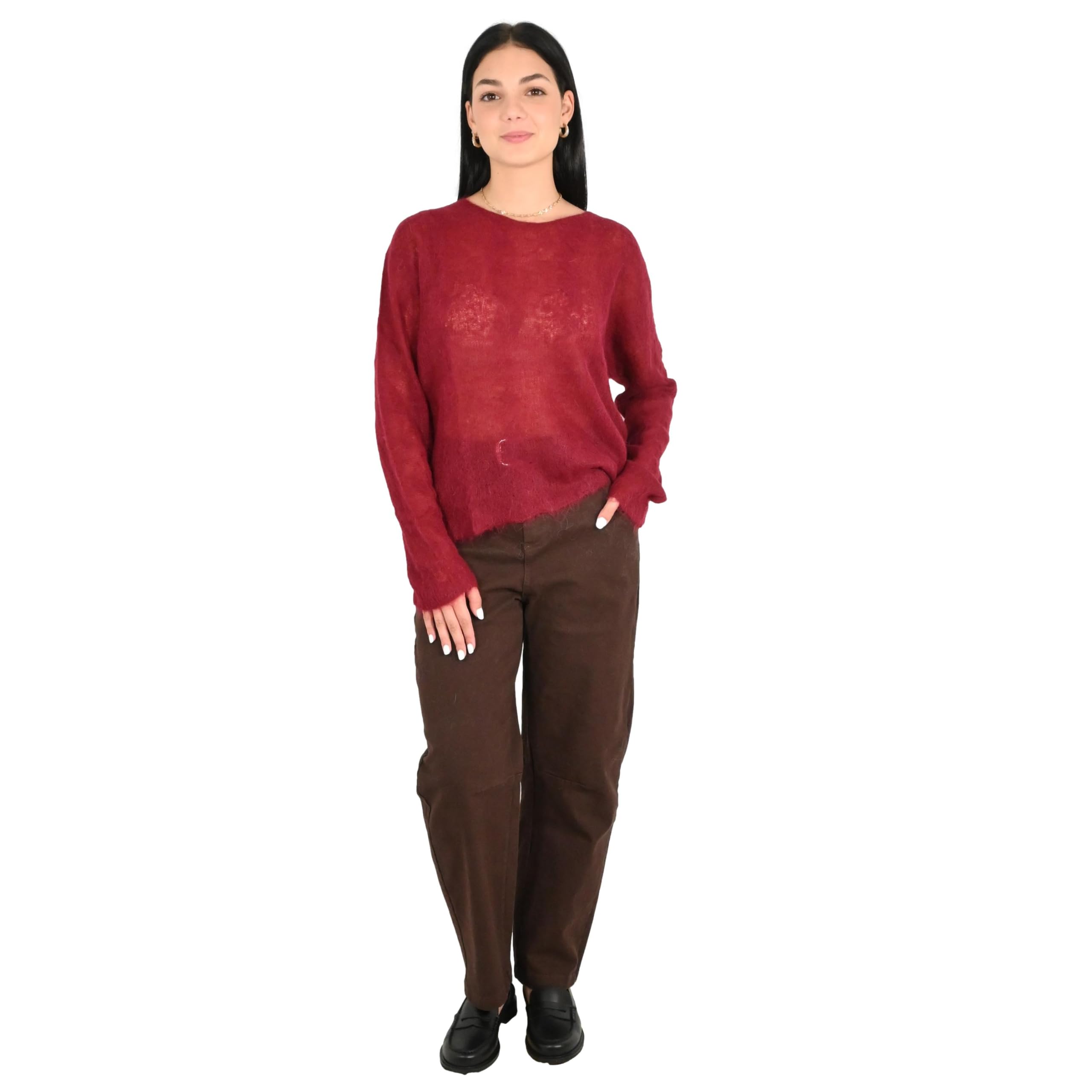 Kontatto maglia donna marsala 3M1768C