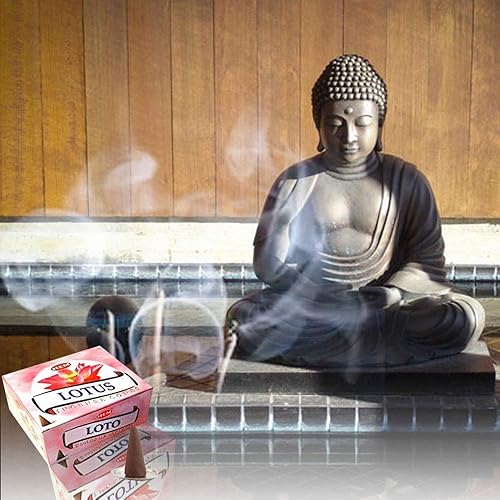 Miniatura 2 de Lotus - Caja de 12 cajas, 10 conos cada una - Incienso HEM de la India