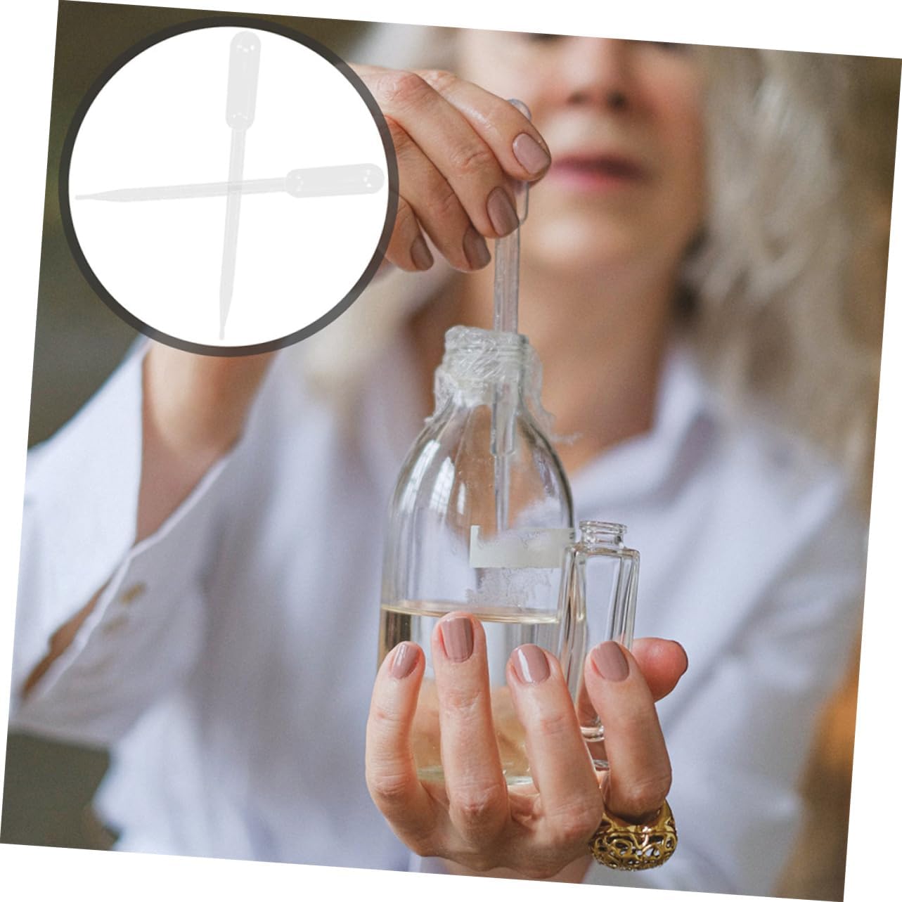 Outanaya 100pcs Calibrated Pipettes for Essential Oils Lab Use Crafts Accurate Liquid Transfer Droppers for Measuring Blending