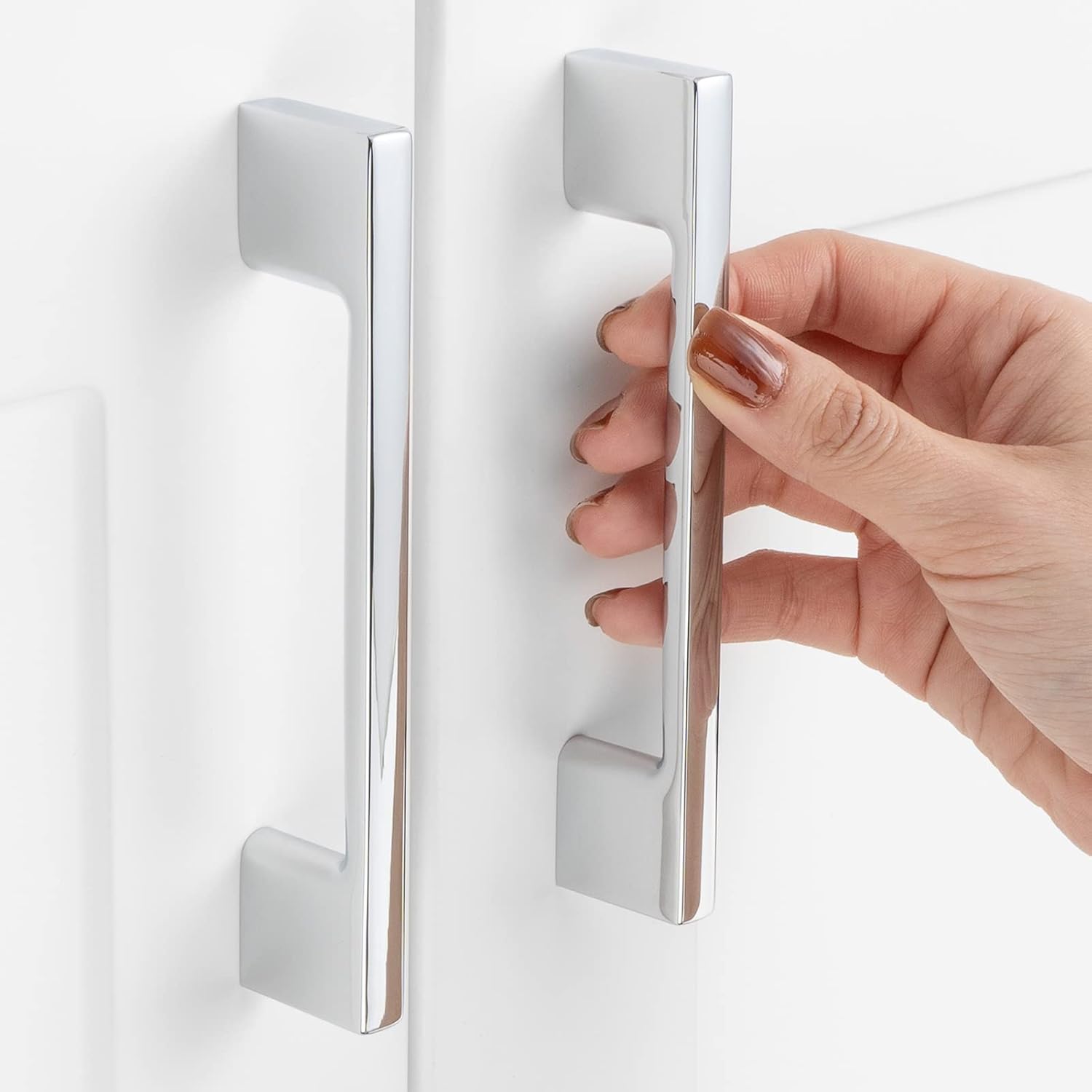 10 Pack 6-1/4 Inch Hole Centers, Matte Black Cabinet Pulls Black Cabinet Handles Black Kitchen Hardware for Cabinets ZP2205 Drawer Bedroom Dresser Bathroom Vanity Cupboard Closet