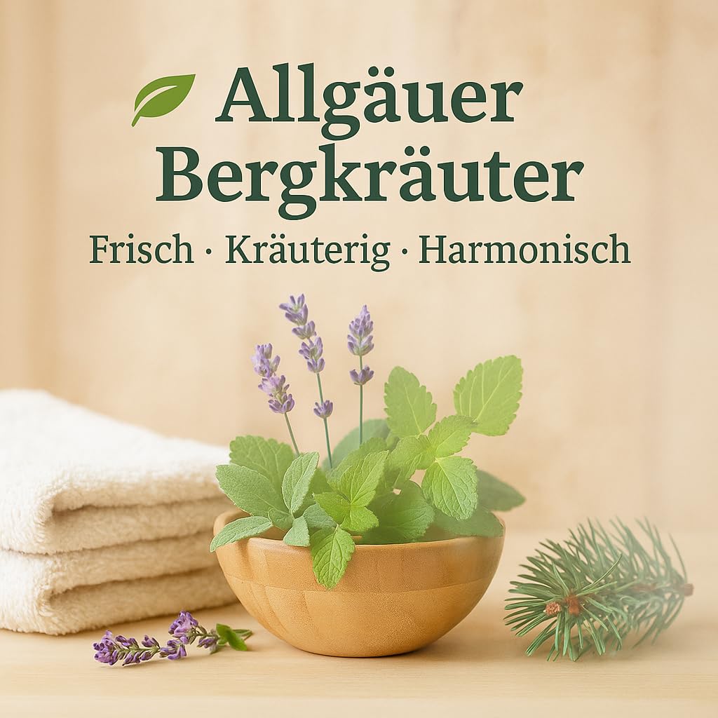 Dufte Momente Saunaaufguss-Konzentrat Allgäuer Bergkräuter – 3 Liter – aromatisch & belebend – geprüfte Qualität – konzentriert & ergiebig – vegan & Made in Germany
