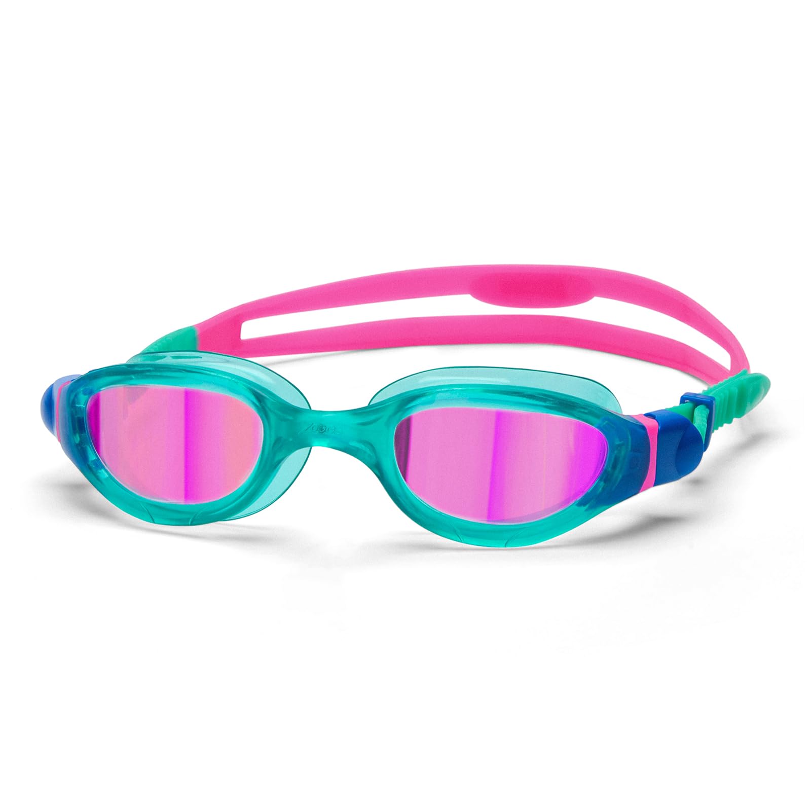 Zoggs Phantom 2.0 Junior Titanium Turquoise Pink Mirrored Pink