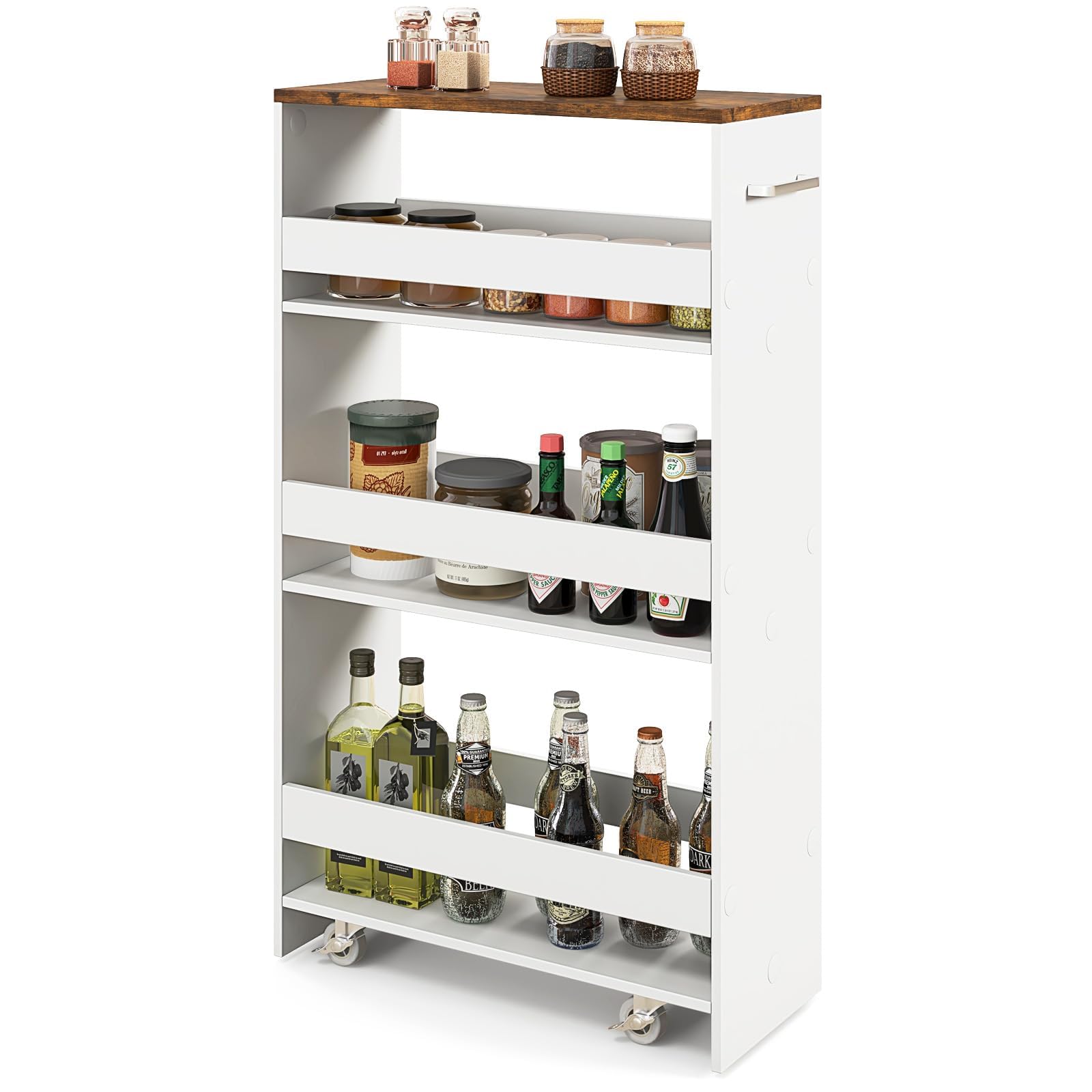 Scaffale a nicchia, larghezza 20 cm (bianco + marrone)
