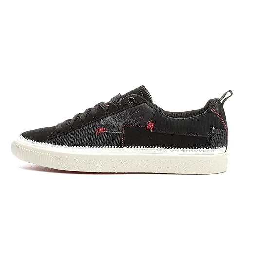 PUMA Men's Clyde #Reform Sneaker, Black-Whisper White-High Risk Red, 10 M US