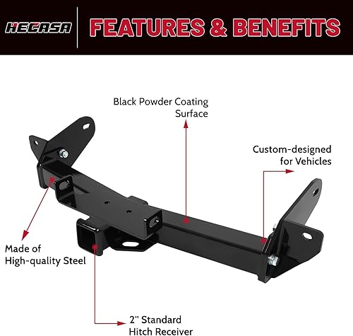 Miniatura 6 de HECASA Enganche de remolque clase 3 compatible con Lincoln Mark LT Ford F-150 2006-2008 remolque enganche de remolque receptor de 2 pulgadas