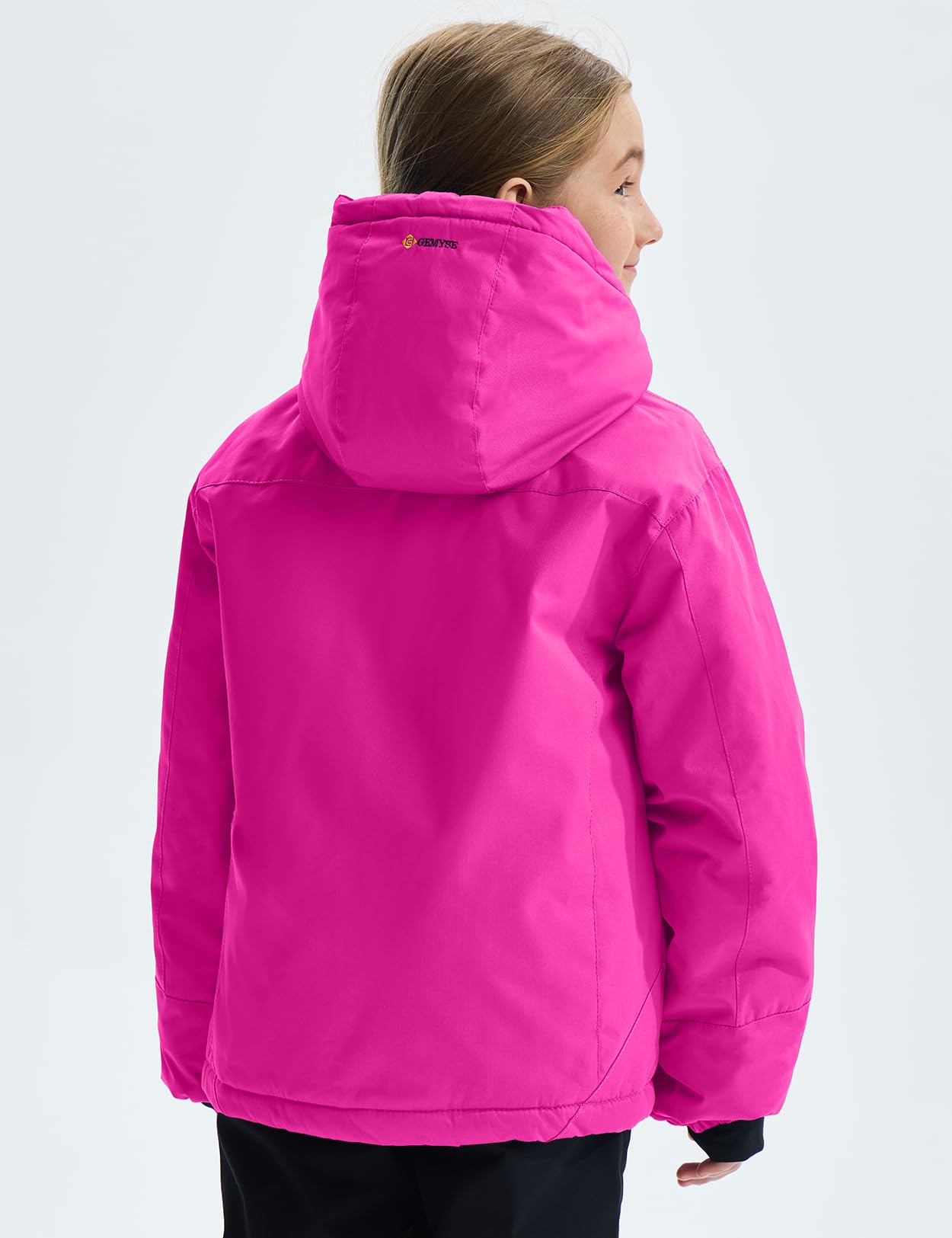 GEMYSE Bambine Giacca da Sci Impermeabile Pile Antivento Giacche Ragazze invernale Cappotto con Cappuccio