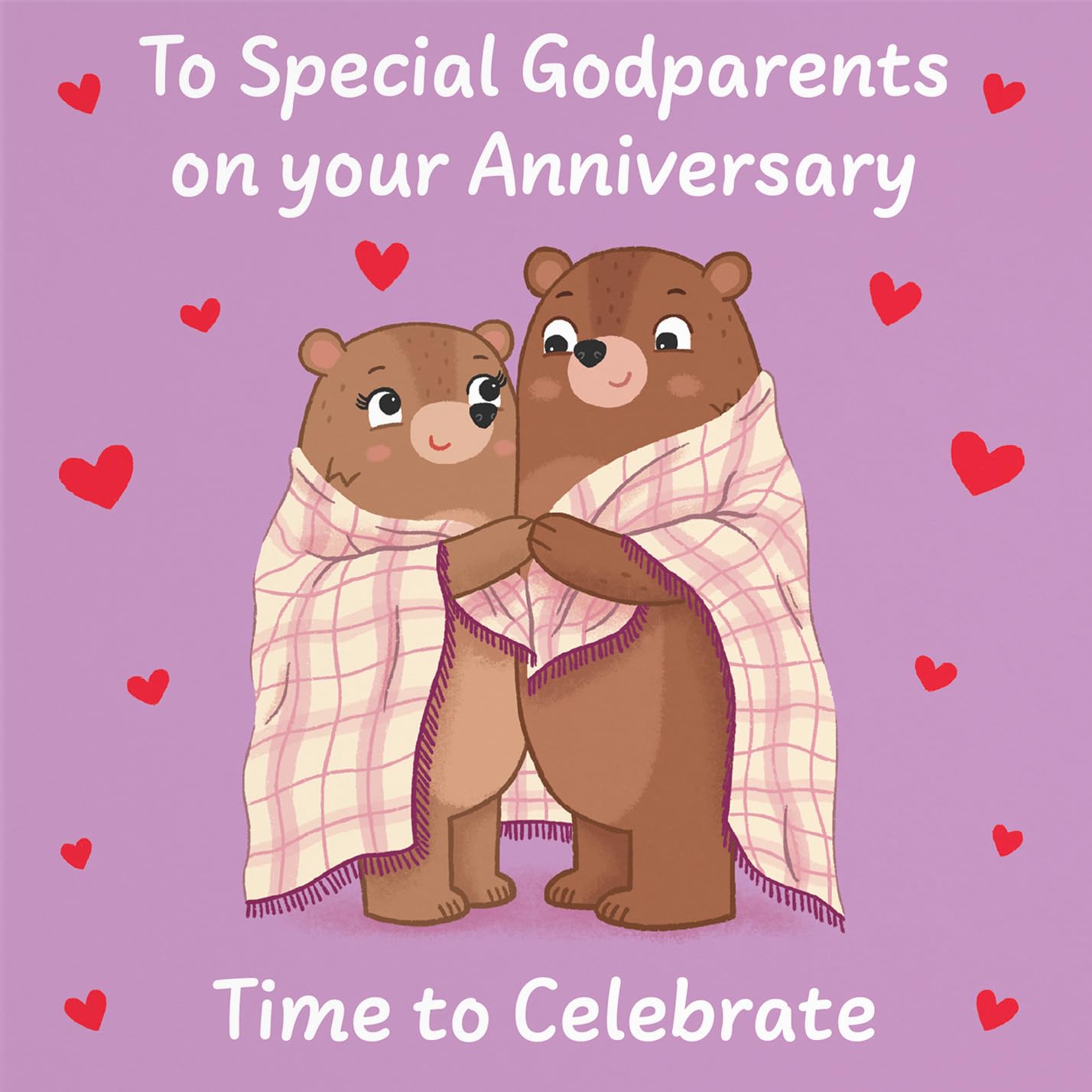 Hunts England - Cute Snuggly Bears Godparents Anniversary Card - Fun Bears Anniversary Card - Love Story Collection - Image 2