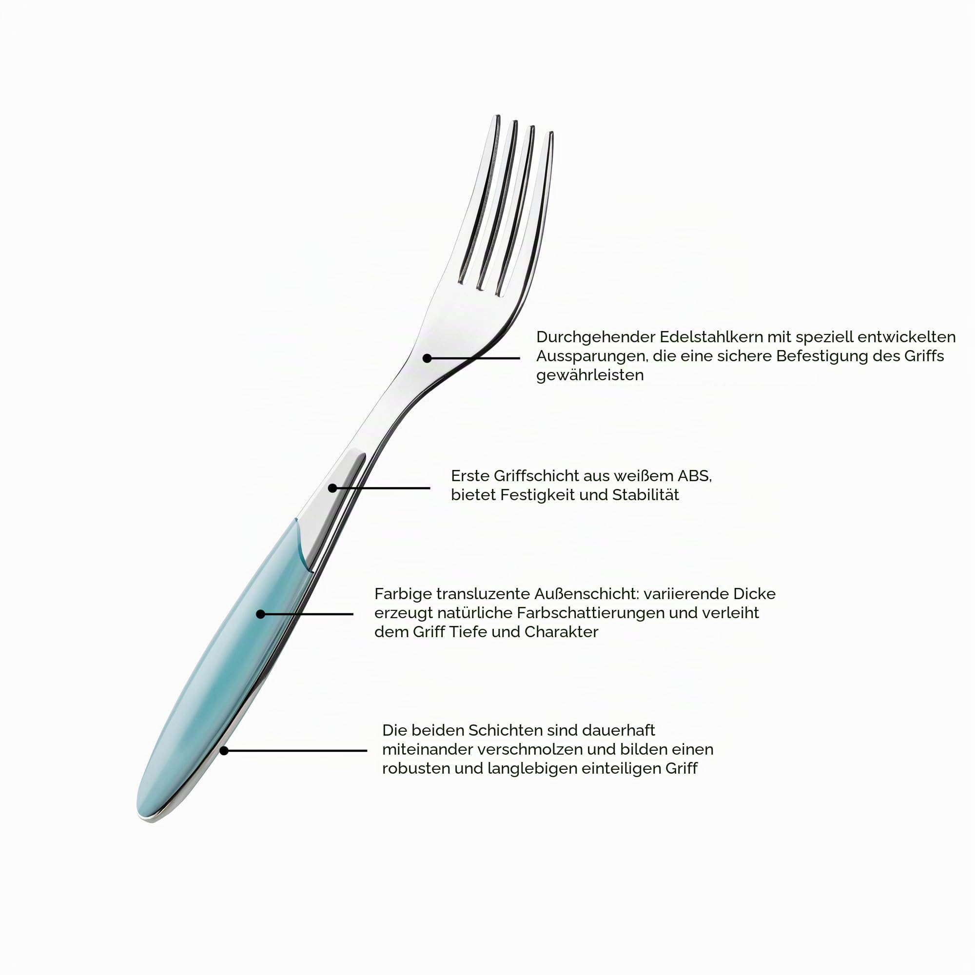 Guzzini - Feeling, 24-Teiliges Besteckset - Mediterranen Blau, 15,8 x 7,5 x h25,5 cm - 23000076