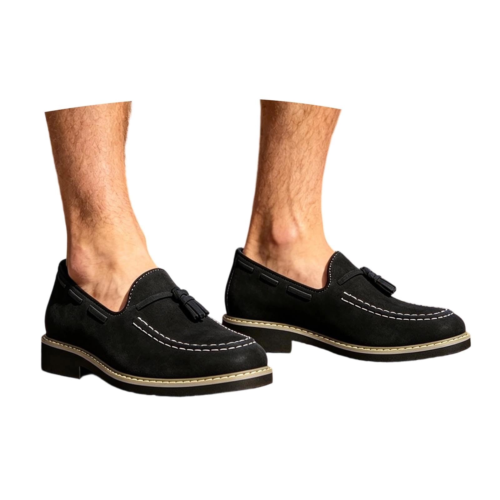 Loafer Herren Wildleder Klassisch Flache Traditionelles Freizeitschuhe