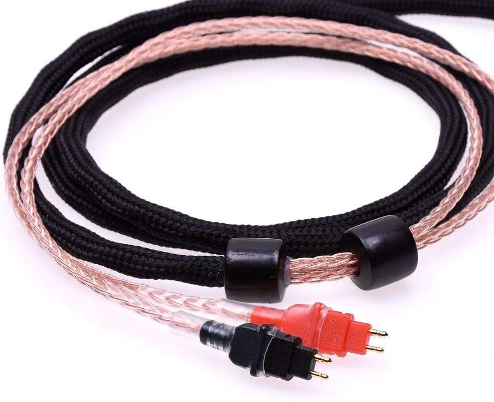 Black Sleeve 16 Cores 5N Pcocc HiFi Cable for SENNHEISER HD580 HD600 HD650 Headphone Upgrade Cable Extension Cord (2.5meter(8feet), PCOCC Copper Cable)