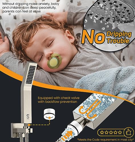 Sr Sun Rise SRSH-BND1003 Shower Faucet Set Bathroom Square Rain Shower Head thumb #4