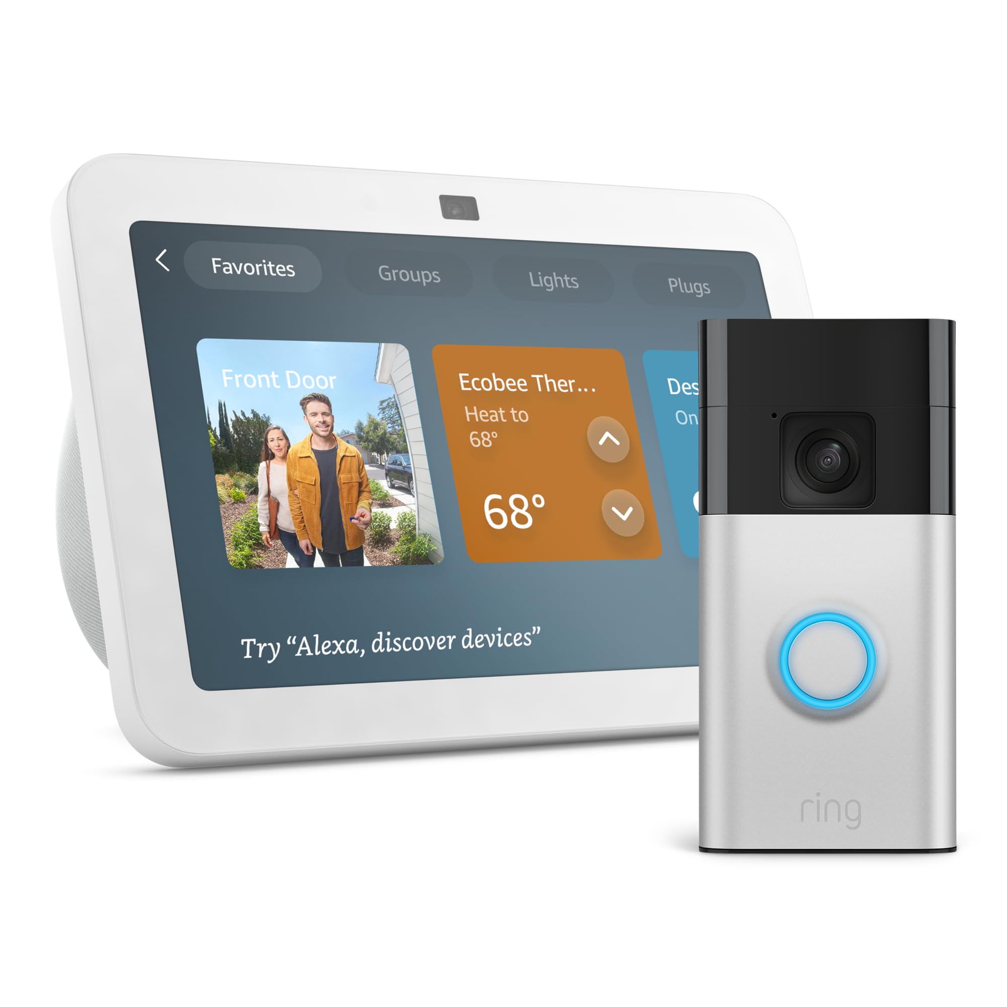 Amazon Echo Show 8 with Ring Battery Doorbell newest model Designed for Alexa