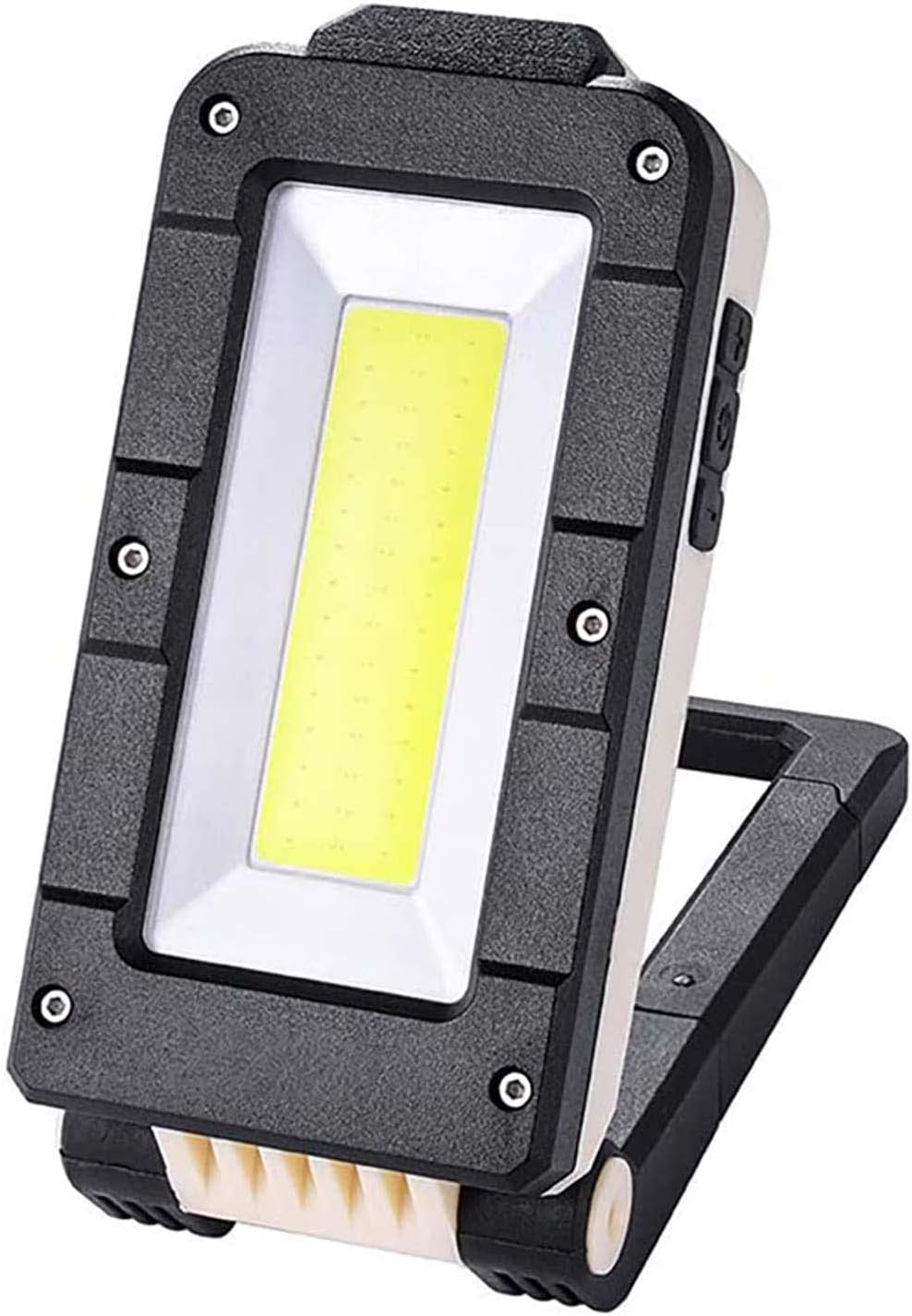 LED Work Light, Magnetic Rechargeable COB Inspection Lamp Magnetic Work Light with Hanging Hook, 4 Lighting Modes, Job Site Lighting for Car Repairing Emergency Camping Mountain Climbing