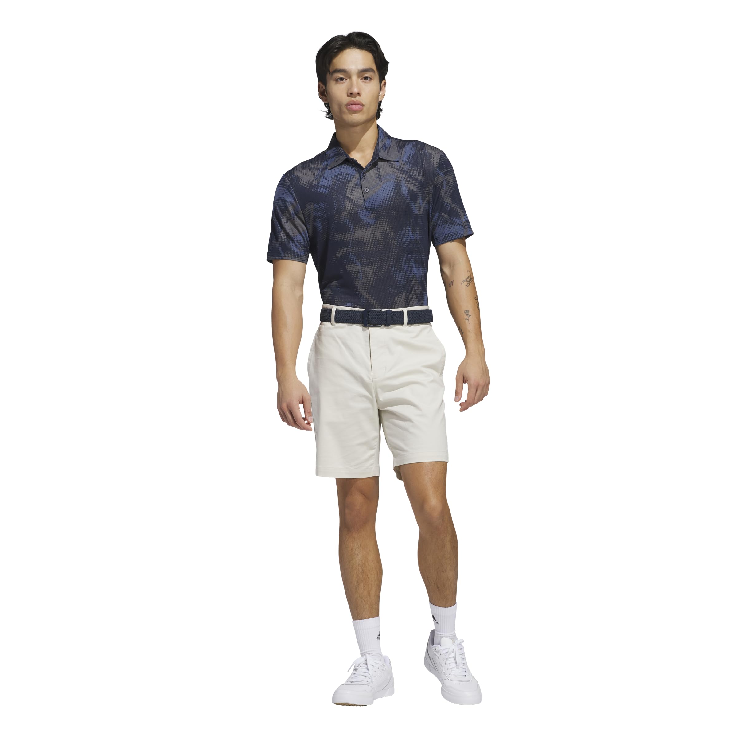 adidas Męska koszulka polo z nadrukiem Ultimate365, granatowa, M, Granatowy Collegiate Navy, M