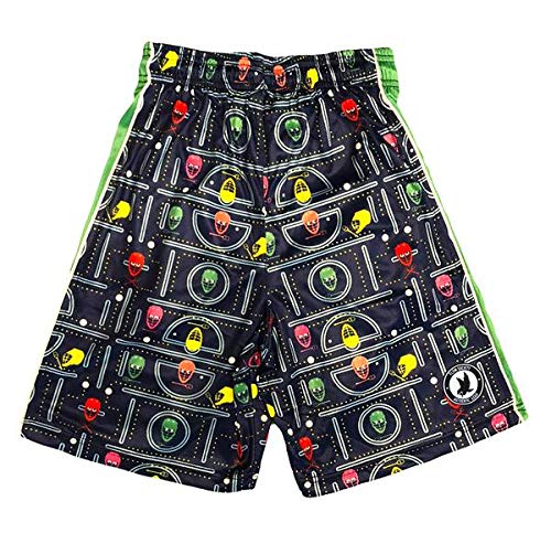 Flow Society Lax Man Attack Boys Shorts - Kids Athletic - Basketball - Baseball - Hockey - Football - Lacrosse - Black