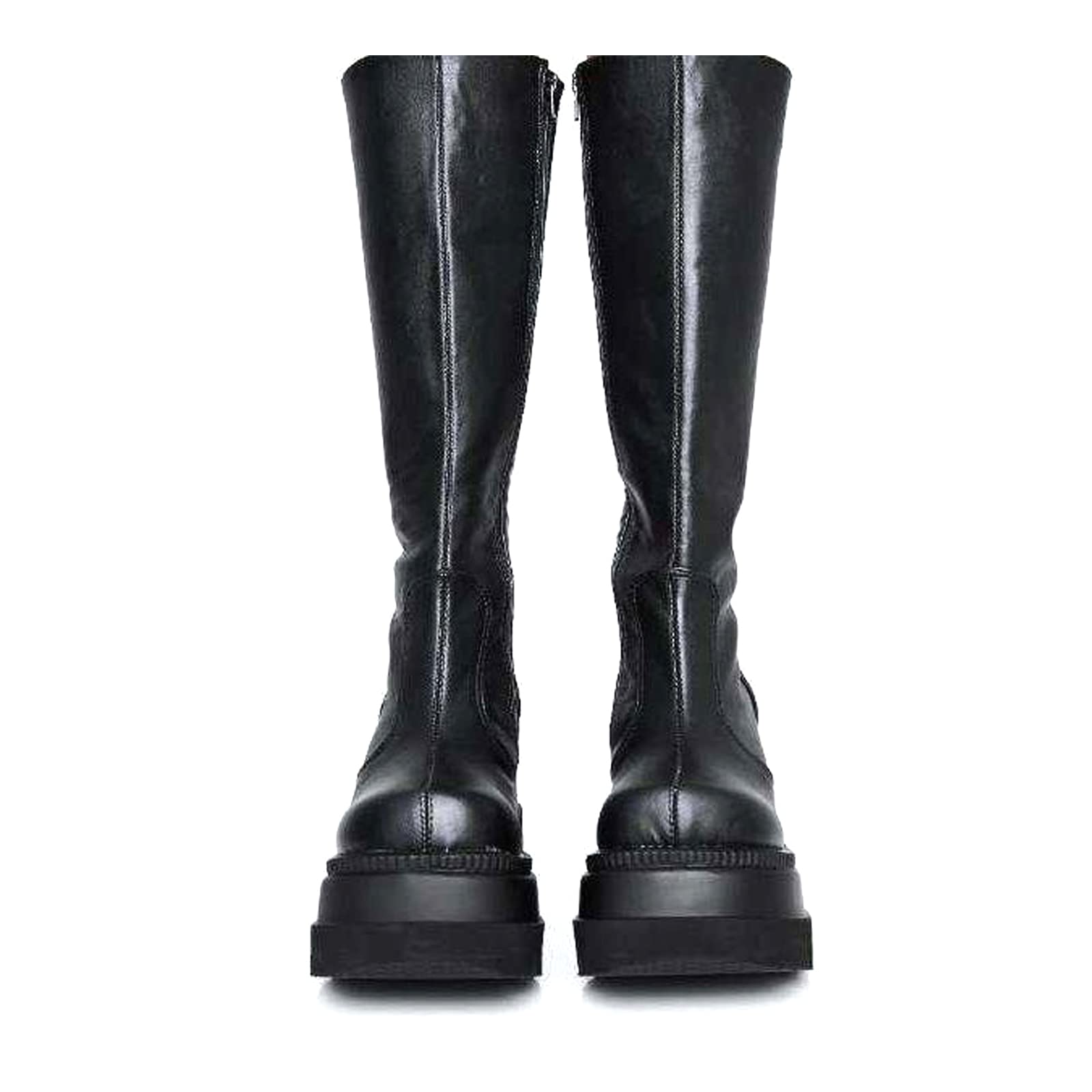 UMore Botas Altas de Rodilla para Mujer - Plataforma de PU Piel Forrado para Nieve e Invierno Cálido