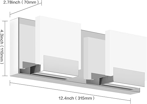 Miniatura 2 de Solfart 2 luces LED modernas luces de tocador para baño sobre espejo de acero inoxidable acrílico