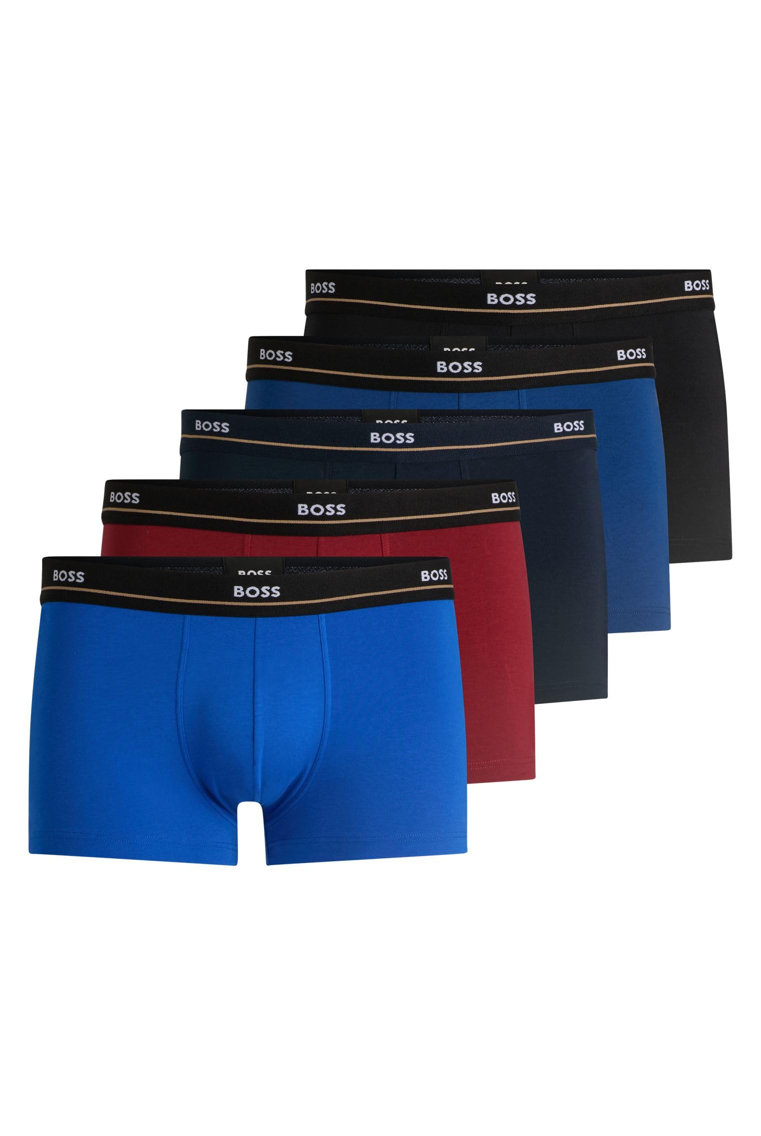 BOSS boxer da uomo in cotone con elastan Trunk 5P Essential pacco da 5 nero 50531660