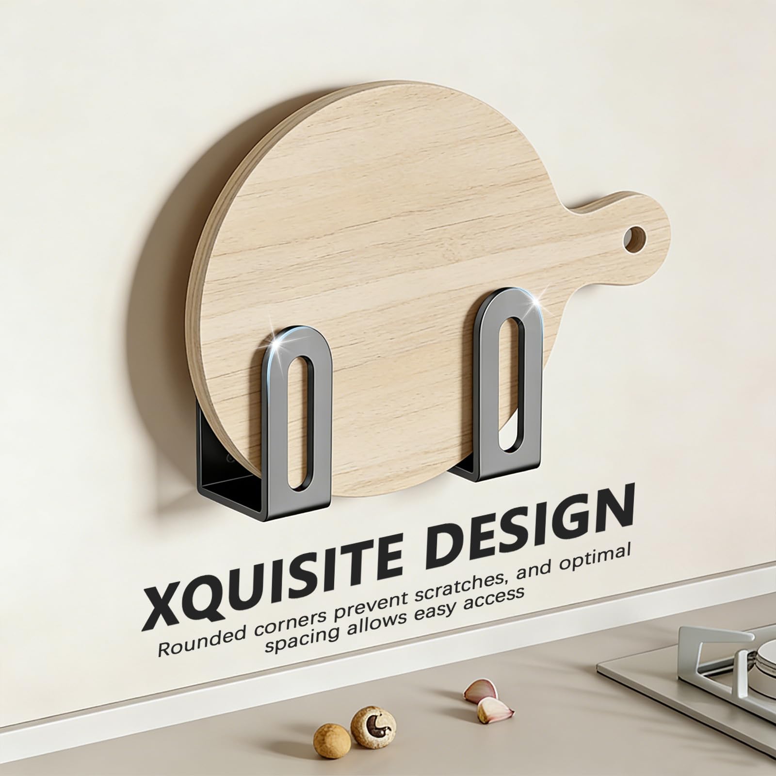 Support Planche A Decouper 8 Pièces Porte Couvercle Cuisine Range Couvercle Casserole Autocollant Pour Organiser Votre Cuisine, Votre Salle De Bain Et Votre Salon