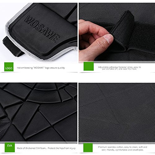 Lixada EVA Paded Hip Butt Proteção Calças Curtas Shorts de Impacto Ajustável Protective Gear Guard P