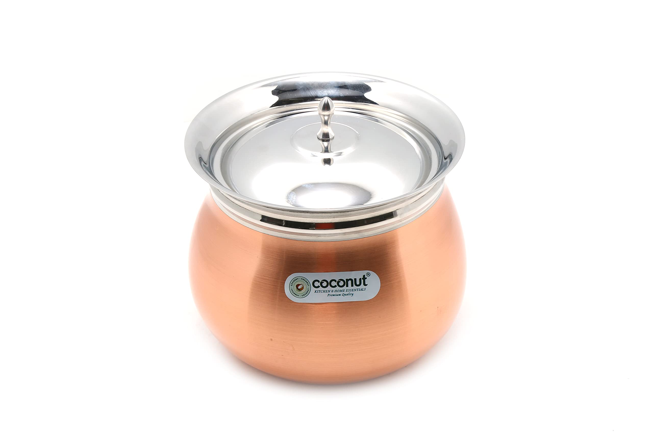 Stainless Steel - Cookware/Supreme Copper Handi with Lid-1 Unit - Capacity - 2500 ML