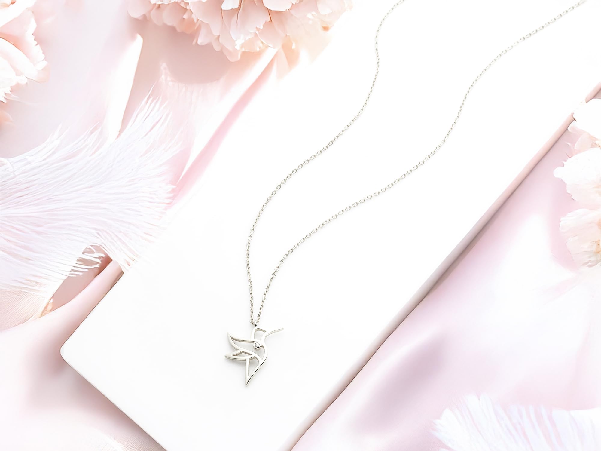 Sofia Milani - Collana da Donna in Argento 925 - con Pietra Zircone - Ciondolo a Colibrì