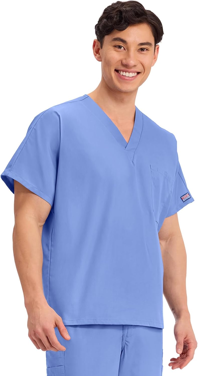 Cherokee Scrubs for Women and Men Unisex V-Neck Tunic Nursing Scrub Top with Chest Pocket, Tuckable Durable Fabric – 4777 - Image 9