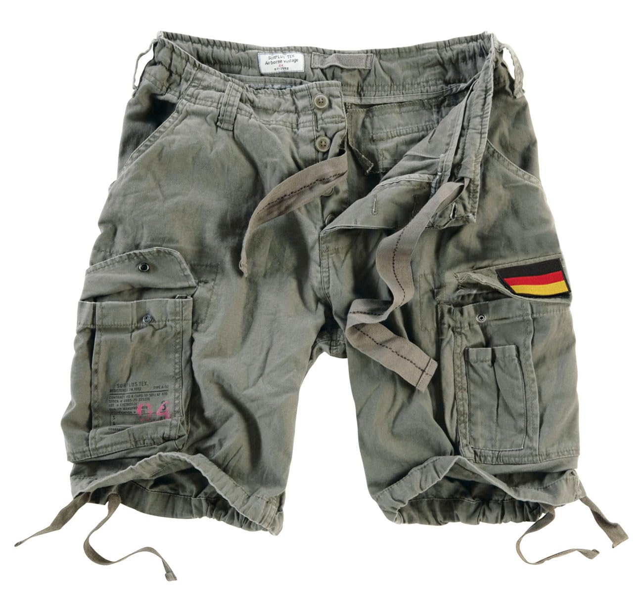 Surplus Airborne Vintage Shorts with Patch Olive Size 4XL