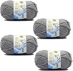 UPSTORE 4 Rolls Comfy Blend Milk Yarn Plain Knitting Wool Soft Caddice Woolen Yarn Hand Spinning Fibre Wool Yarn Crochet Yarn Bulk Starter Kit for Colorful Craft DIY Handcrafts Materials