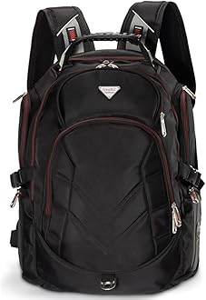 Laptop Backpack 19 Inch, FreeBiz Travel Bag Knapsack Rucksack Backpacks Hiking Bags Students School Shoulder Backpack Fits up to 19. 5 Inch Dell, Asus, Msi Gaming Laptops Macbook Computer (Black)