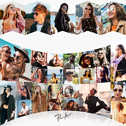 Pro Acme Small Round Polarized Sunglasses for Men Women Circle Retro Shades Metal Hippie Sunglasses UV4002