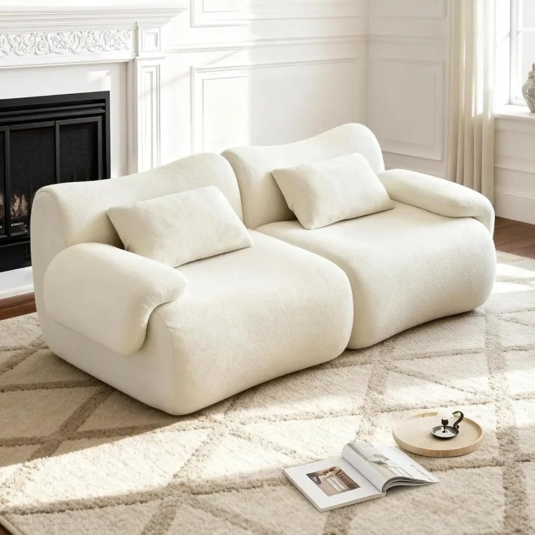 79-inch Frameless Cloud Modular Combination Sofa with Cushions and Deep Seat for Living Rooms (Grey,14.96/78.74/36.37)