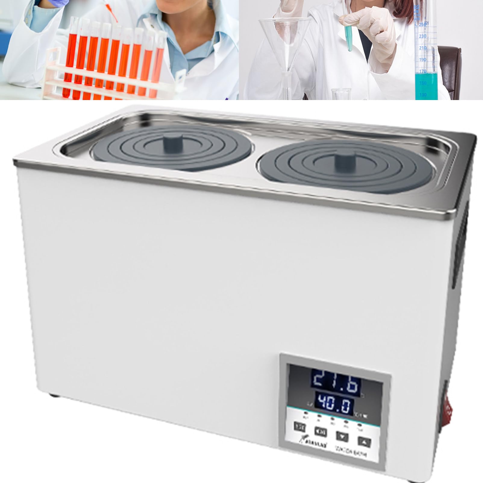 Baño María termostático digital para laboratorio, calentador eléctrico para baño María, baño María termostático de calentamiento científico, suministros para baño María de laboratorio con revestimie