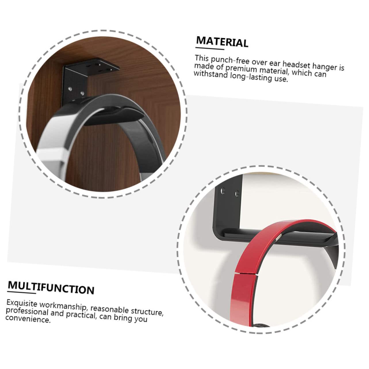 DOITOOL 6 Pz supporto per cuffie gancio sotto scrivania per cuffia portacomputer porta computer porta cuffia gancio per cuffie auricolare staffa allacciare appendiabiti