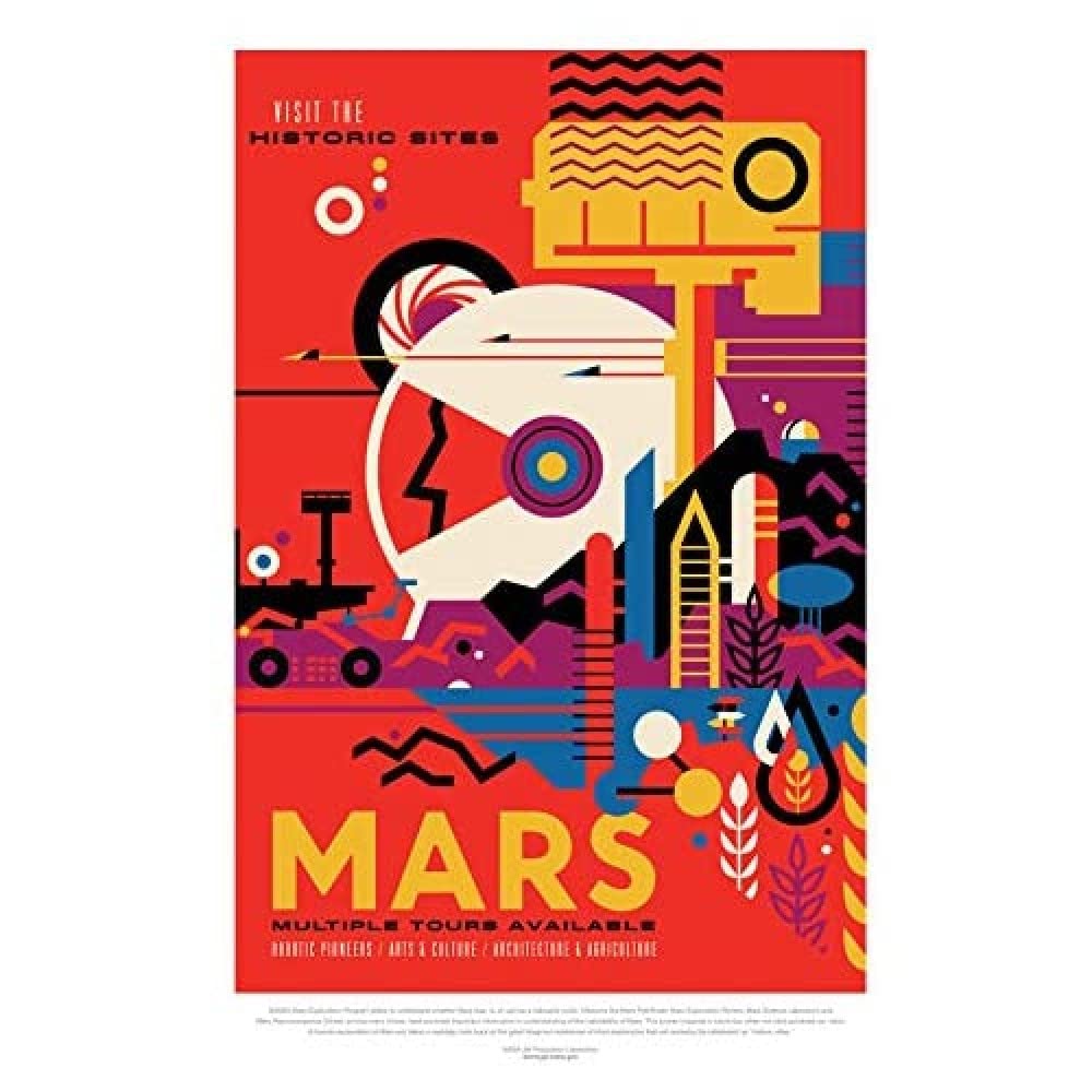 Wee Blue Coo Nasa Space Travel Advert Mars Unframed Art Print Poster Wall Decor 12X16 Inch