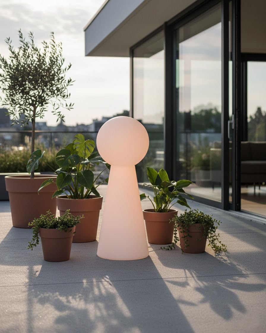 Beliani Lampadaire LED pour Extérieur Moderne Éclairage RVB Matériau Synthétique IP54 Blanc Torne